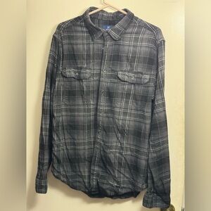 George Men's Charcoal Plaid Button Down Shirt